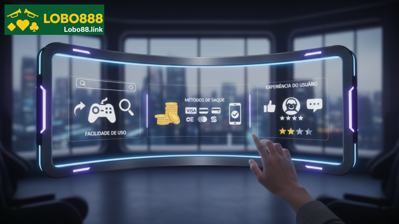 Facilidade de uso, m&eacute;todos de saque e experi&ecirc;ncia do usu&aacute;rio em Tada Slos Lobo888
